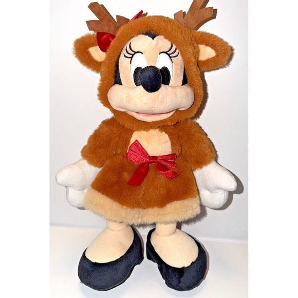 Disney Other - Disney 2025 Christmas Minnie‎ Mouse Reindeer 15 Inch Plush Holiday